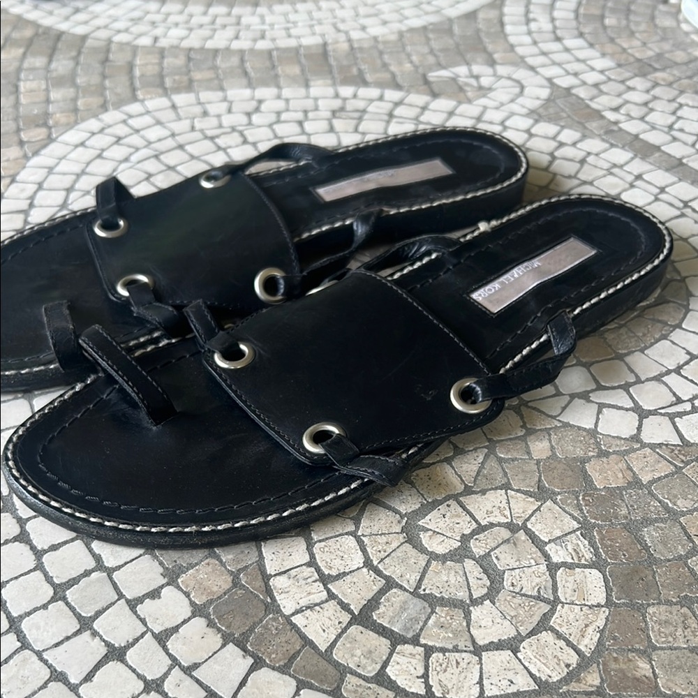 Michael Kors Black leather  Sandals with Sleek Design - Picture 11 of 13